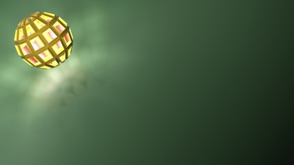 Poster - Abstract green background with a sphere light on the upper left corner - 3D rendering illustration