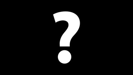 Poster - question mark symbol on glitch old screen display animation. Retro, colorful  video footage, 4K