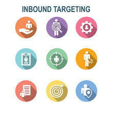 Inbound Marketing Icons With Targeting Imagery To Show Buyers & Customers