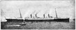 German transatlantic ocean liner SS Kaiser Wilhelm der Grosse. Illustration of the 19th century. White background.