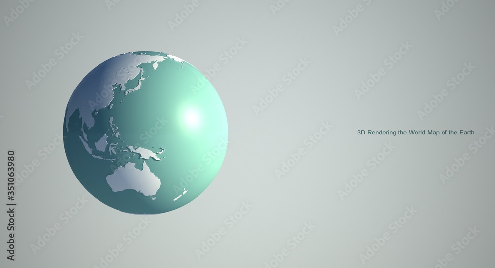 3d rendering of world map Earth globe with white background. white ...
