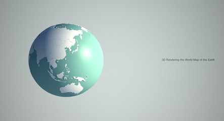Wall Mural - 3d rendering of world map earth globe with white background. white world map background.