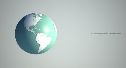 Wall Mural - 3d rendering of world map Earth globe with white background. white world map background.