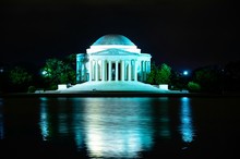 Illuminated Thomas Jefferson Memorial At Night
