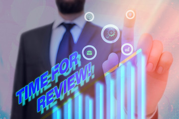 Wall Mural - word writing text time for review. business photo showcasing review of a system or situation in its 