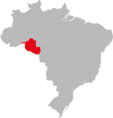 Naklejka na meble Rondônia state highlighted on Brazil map. Business concepts and backgrounds.