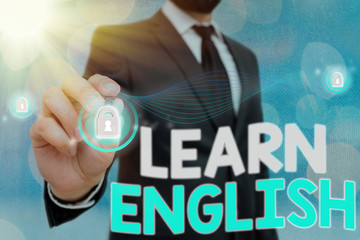 Poster - Handwriting text Learn English. Conceptual photo gain acquire knowledge in new language by study