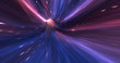 Abstract energy tunnel in space. Wormhole travel through time and space. Wormhole space deformation, science fiction. Black hole, vortex hyperspace tunnel. 3D rendering