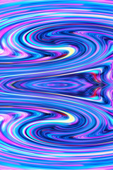 Poster - holographic metal foil rainbow wave, flowing liquid fractal abstract texture.