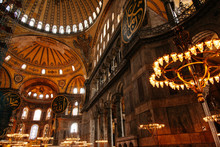 Interior Of Illuminated Hagia Sophia