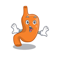 Poster - Stomach mascot design concept having a surprised gesture