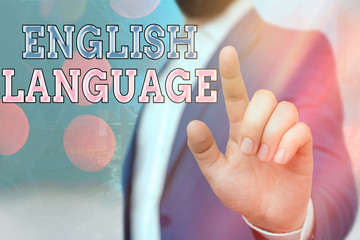 Poster - Text sign showing English Language. Business photo showcasing third spoken native lang in world after Chinese and Spanish