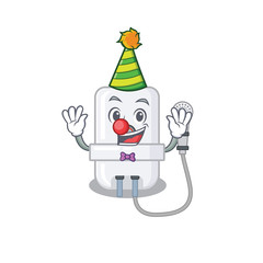 Sticker - smiley clown electric water heater cartoon character design concept