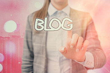 Poster - Handwriting text writing Blog. Conceptual photo regularly updated website web page run by individual