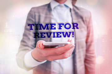 Wall Mural - conceptual hand writing showing time for review. concept meaning review of a system or situation in 