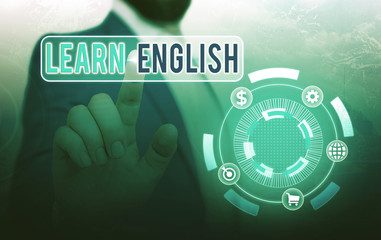 Poster - Handwriting text Learn English. Conceptual photo gain acquire knowledge in new language by study
