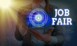 © Artur - Word writing text Job Fair. Business photo showcasing event in which employers recruiters give information to employees