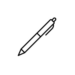 Poster - Pen line icon. Pencil and sign, education symbol. logo. Outline design editable stroke. For yuor design. Stock - Vector illustration.
