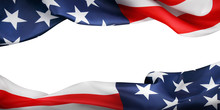 USA Flag Background, Isolated On White Background
