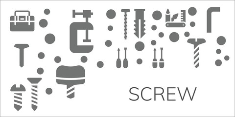 Wall Mural - screw icon set