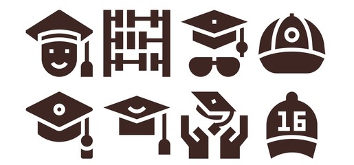 Sticker - Modern Simple Set of educational Vector filled Icons