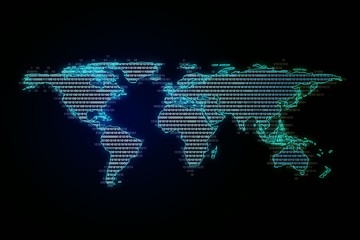 Aufkleber - Graphic world map with numbers. 3D Rendering
