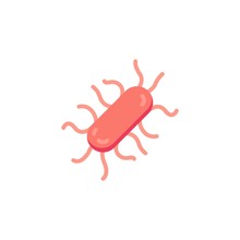Salmonella Bacterium Flat Icon, Vector Sign, Salmonella Infection Colorful Pictogram Isolated On White. Symbol, Logo Illustration. Flat Style Design