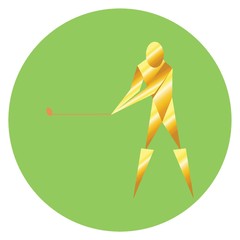 Poster - golfer swinging the golf club