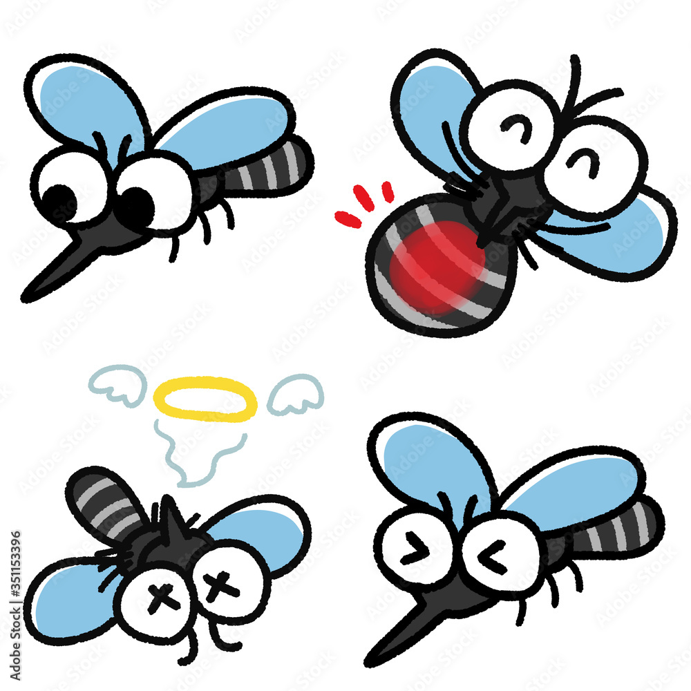 かわいい蚊のイラストセット