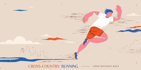 Wall Mural - Cross-country running event