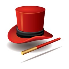 magician hat with wand