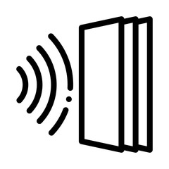 Poster - sound heading for door icon vector. sound heading for door sign. isolated contour symbol illustration