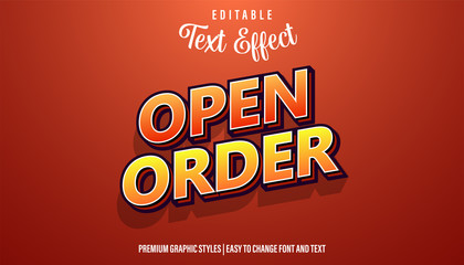 Open Order Sign Editable Text Effect Font Style