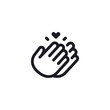Clapping hands with heart icon. Vector Illustration