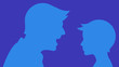 © Atlas Illustrations - Adult man screams at a child. Father is angry at his son. Silhouettes of parent and child. Education, punishment, suppression, abuse, growing up.