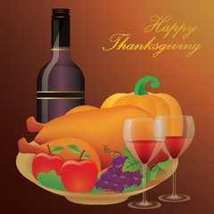 Canvas Print - happy thanksgiving poster