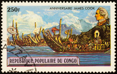 Sticker - Captain James Cook in Polynesia