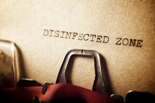 Disinfected zone text