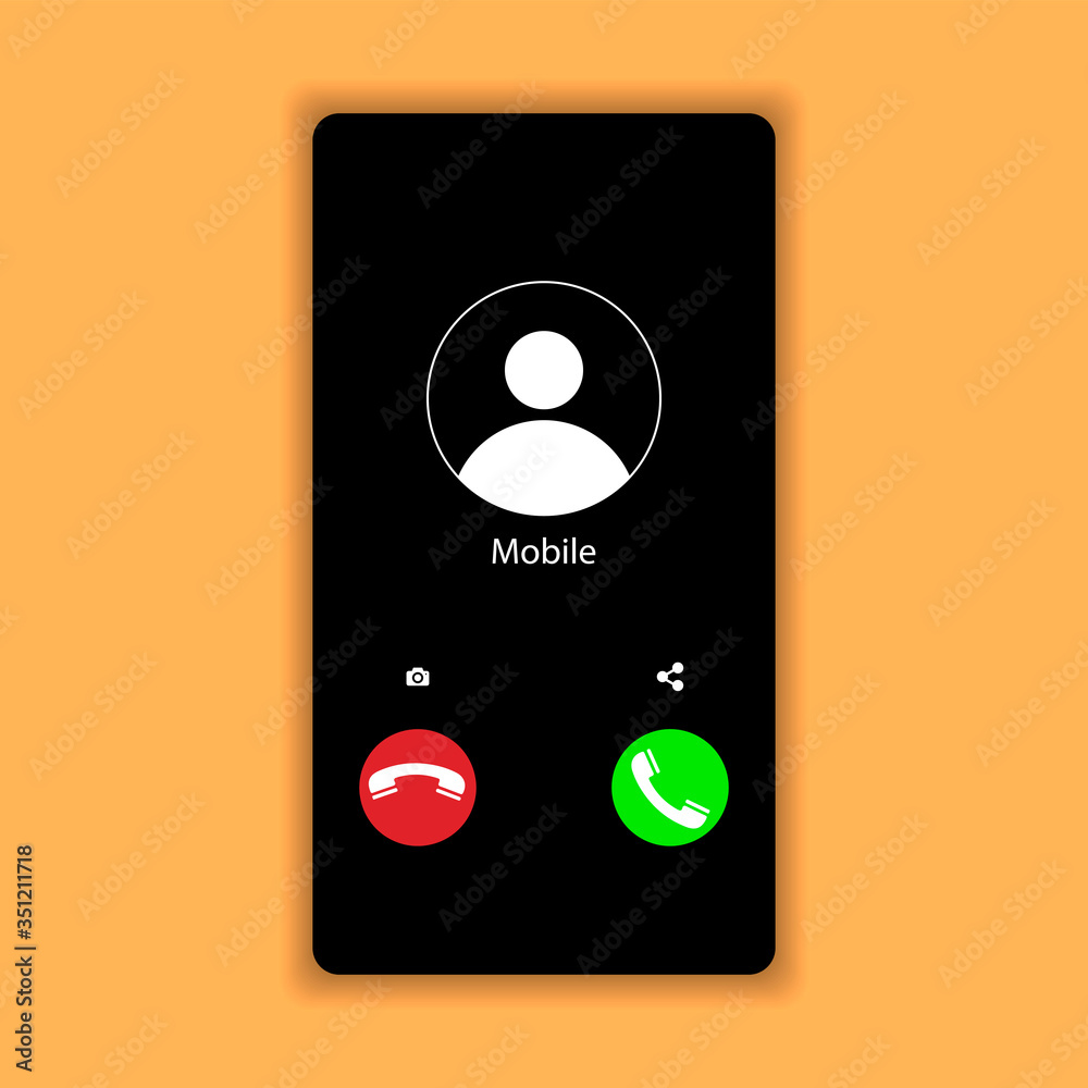 Mobile call screen template. Call screen smartphone interface mockup ...