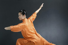 Woman Practising Martial Arts