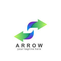 Wall Mural - arrow logo icon colorful design