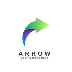Wall Mural - arrow logo icon colorful design
