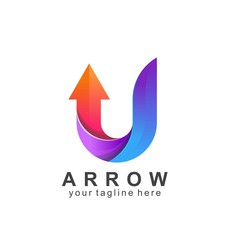 Wall Mural - arrow logo icon colorful design