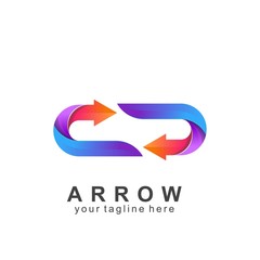 Wall Mural - arrow logo icon colorful design