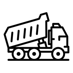 Wall Mural - Lorry tipper icon. Outline lorry tipper vector icon for web design isolated on white background