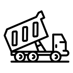 Poster - Dump truck icon. Outline dump truck vector icon for web design isolated on white background