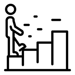 Poster - Walking process graph icon. Outline walking process graph vector icon for web design isolated on white background