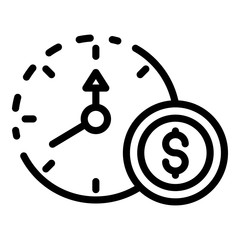 Poster - Time is money icon. Outline time is money vector icon for web design isolated on white background