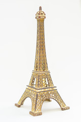 eiffel tower souvenir on a white background