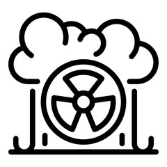 Poster - bio nuclear cloud icon. outline bio nuclear cloud vector icon for web design isolated on white backg